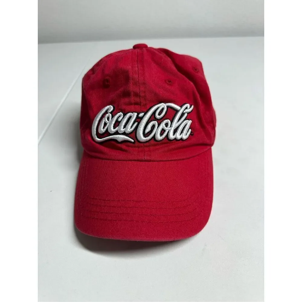 Embroidered Coca-Cola Red Baseball Hat Cap One Sz Youth Adjustable Strap Atlanta